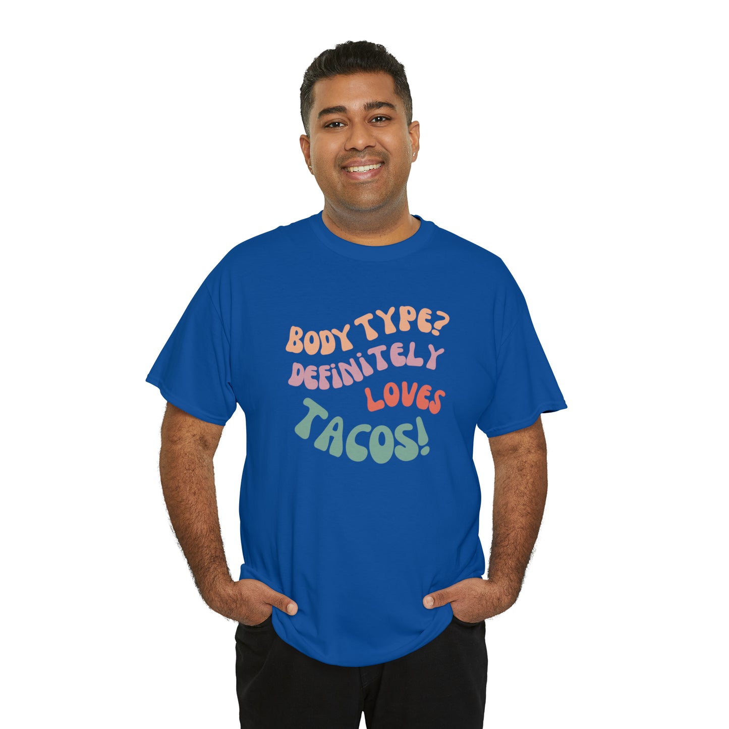 funny taco t-shirt blue front