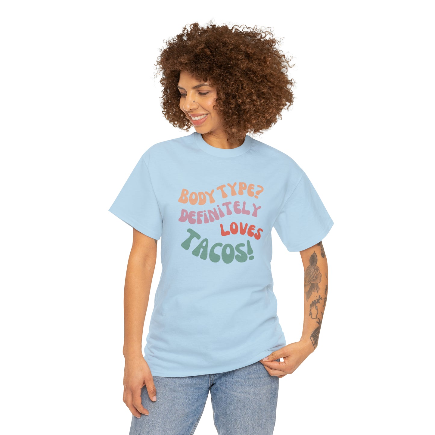 funny taco tshirt light blue front