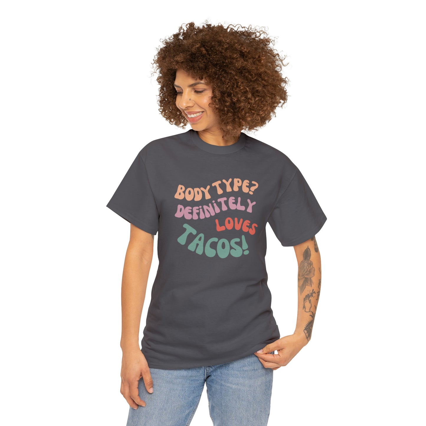 funny taco tshirt dark grey front
