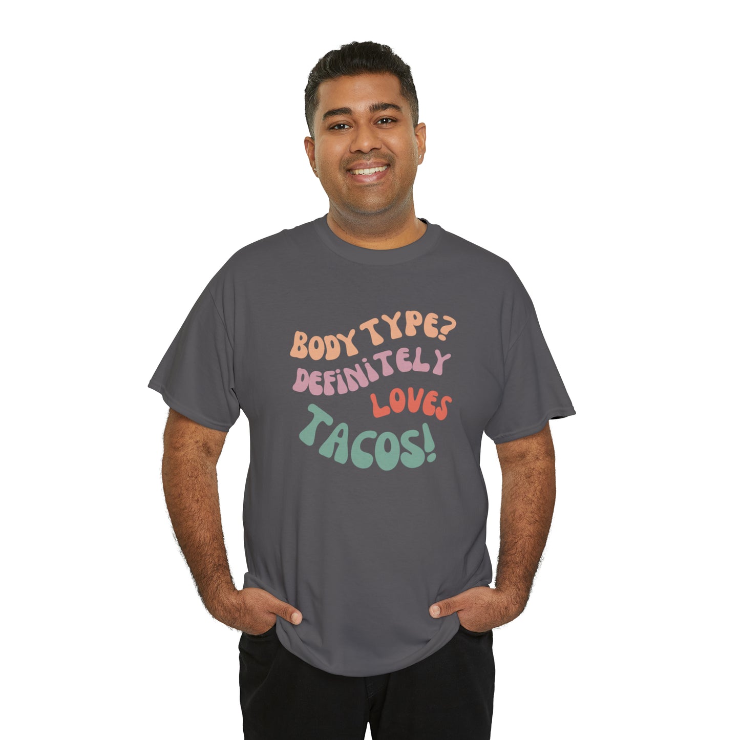 funny taco t-shirt dark grey front