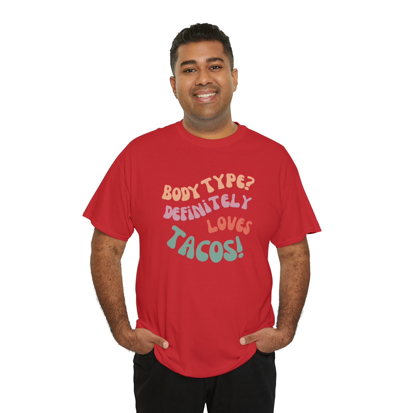 funny taco t-shirt red front