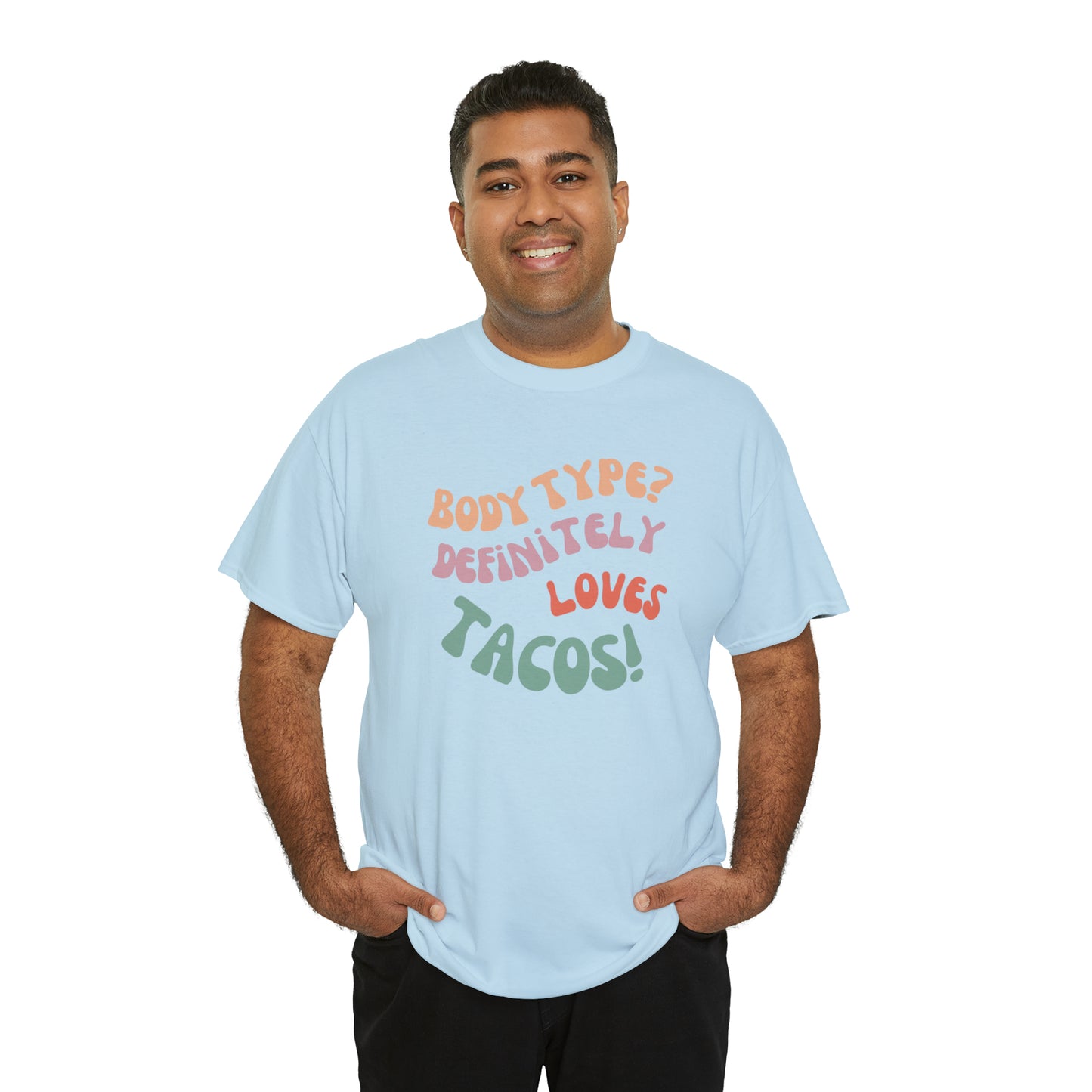 funny taco t-shirt light blue front