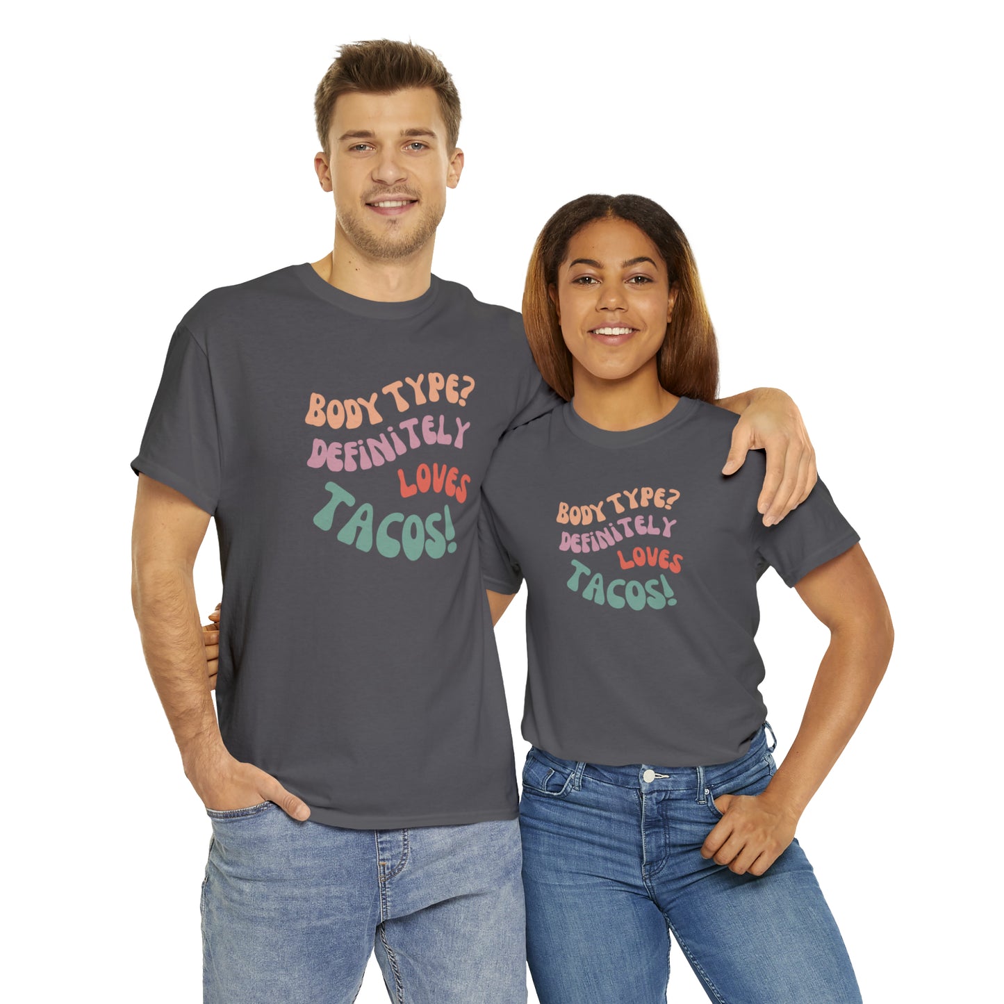 funny taco shirts dark grey front
