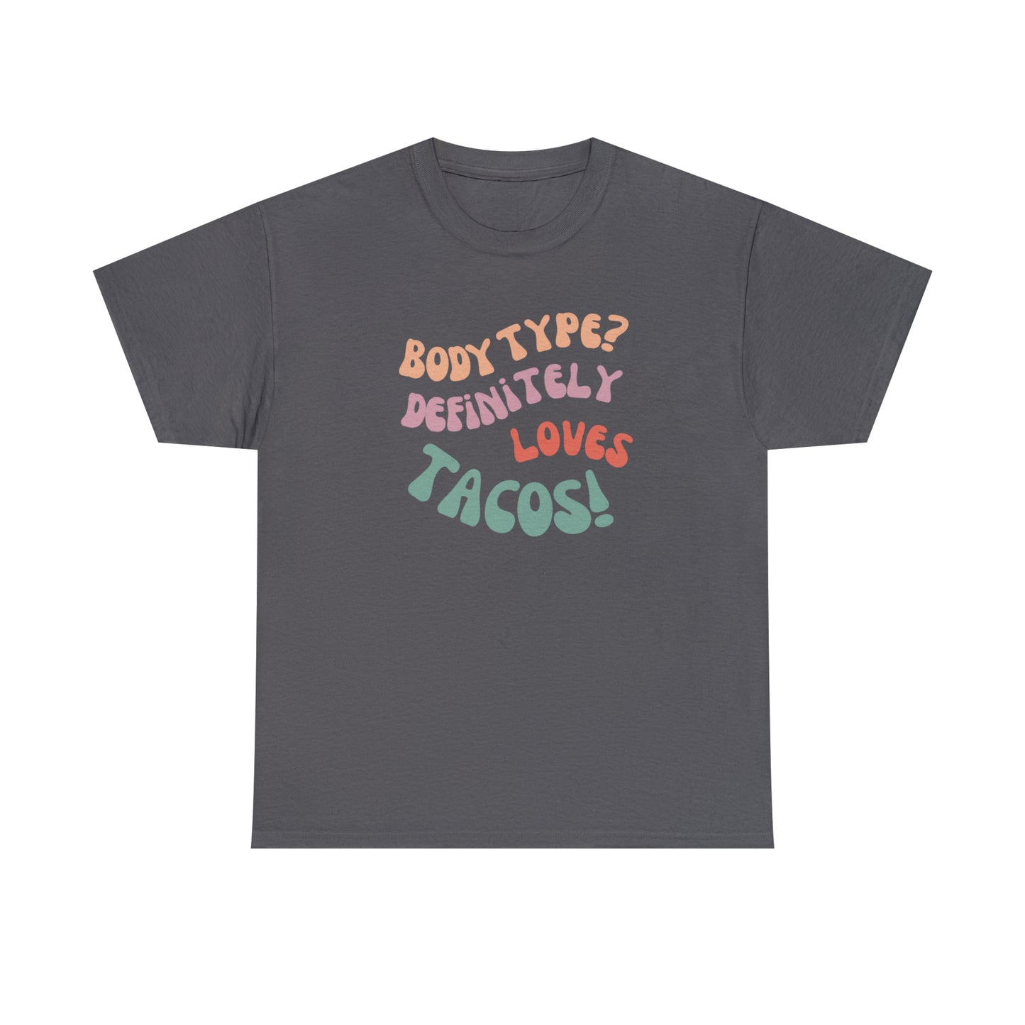 funny taco shirt dark grey front