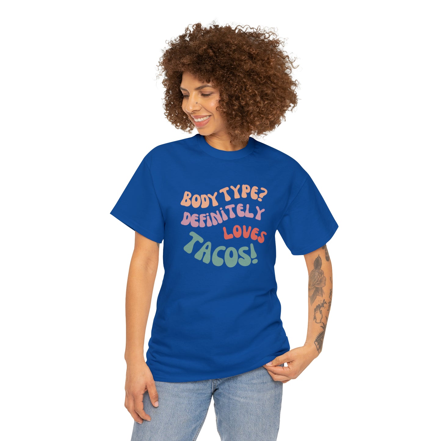 funny taco tshirt blue front