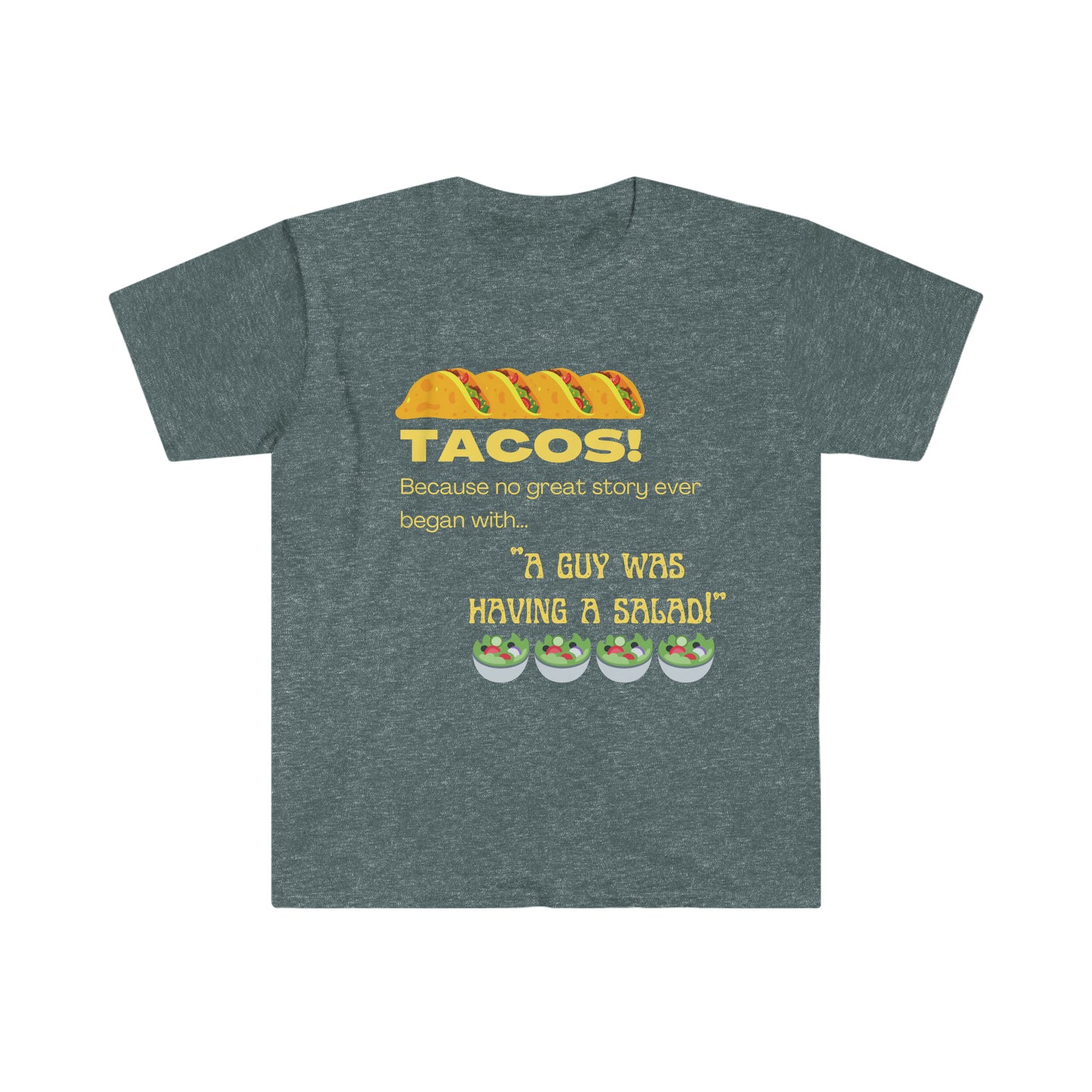 funny taco shirt dark heather front