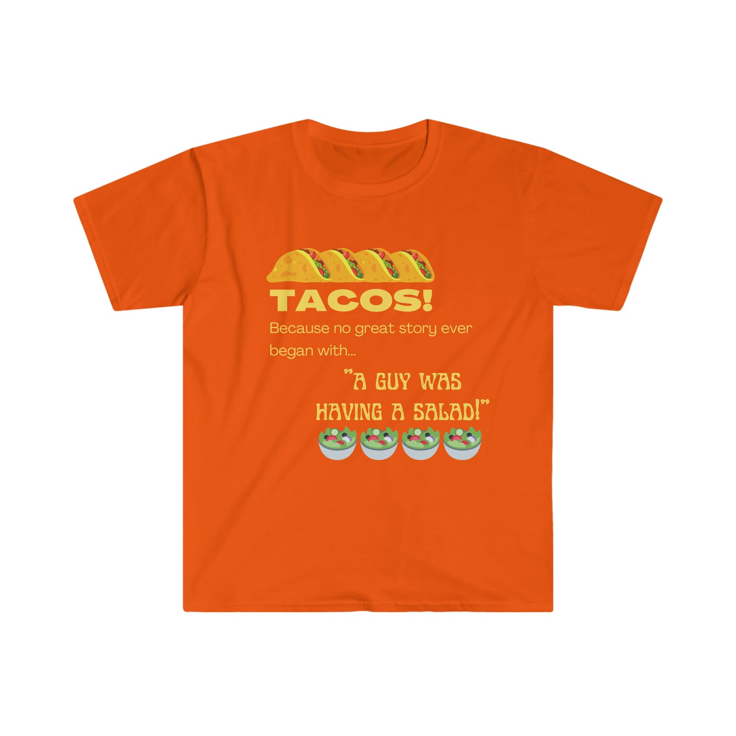 funny taco shirt orange front