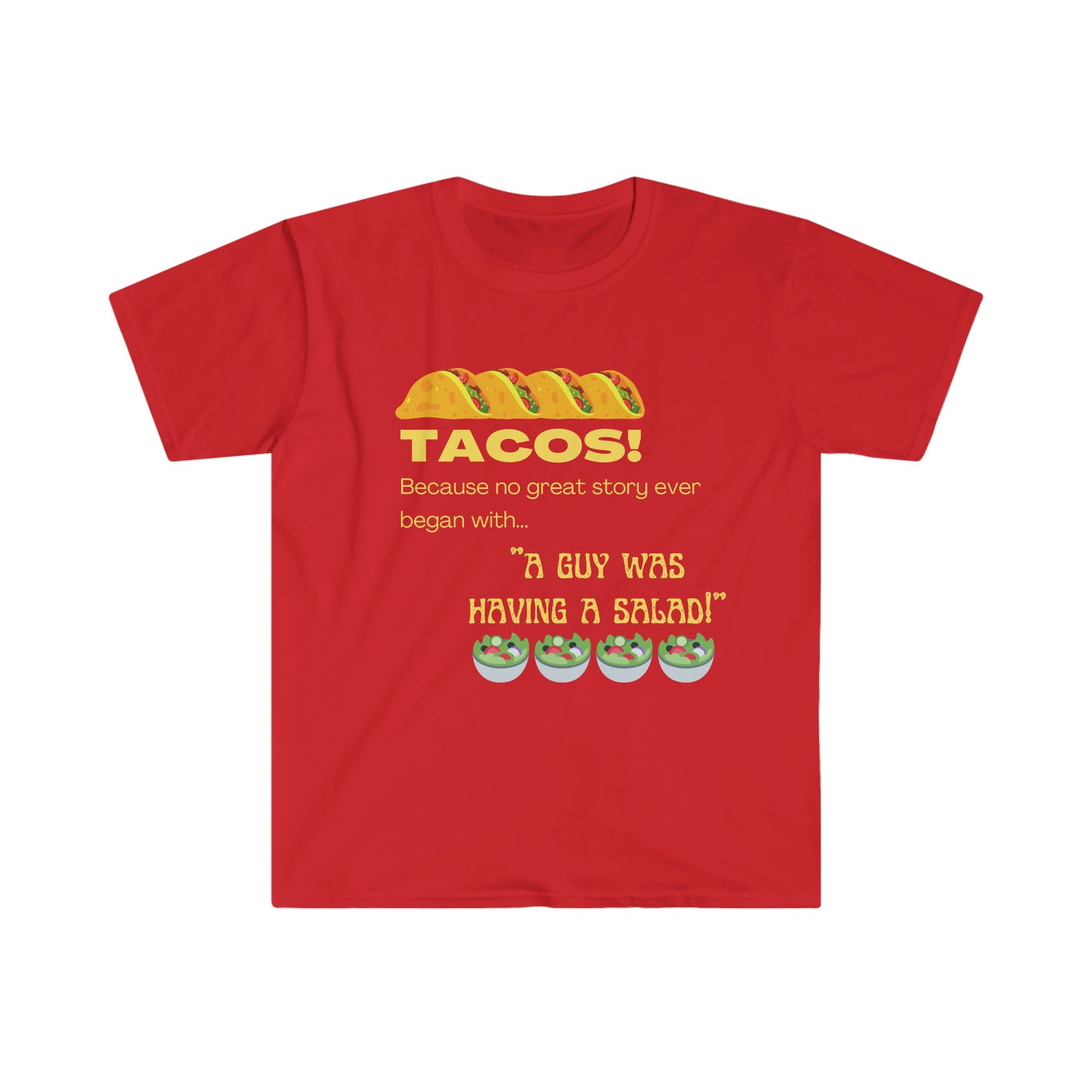 funny taco shirt red front