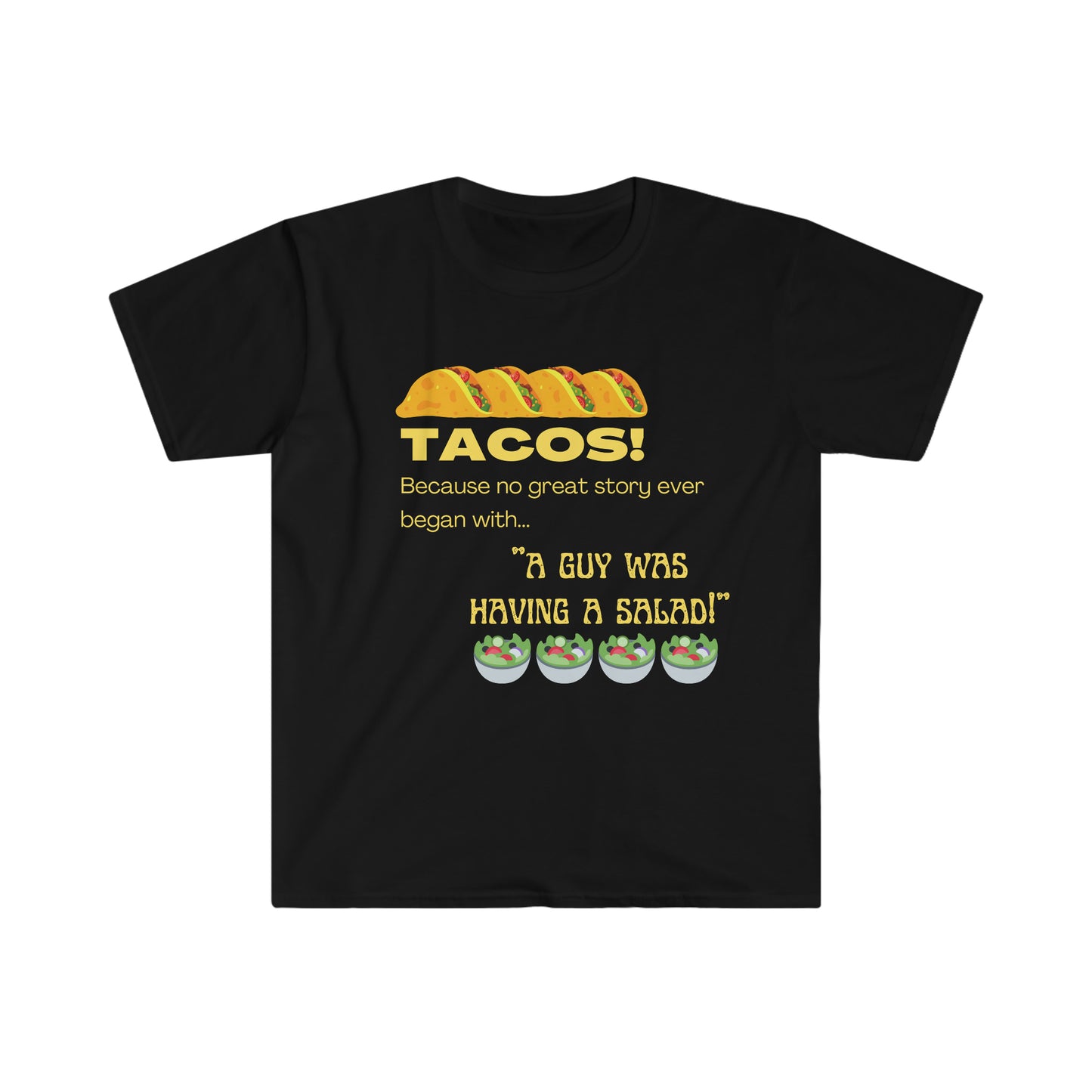 funny taco shirt black front