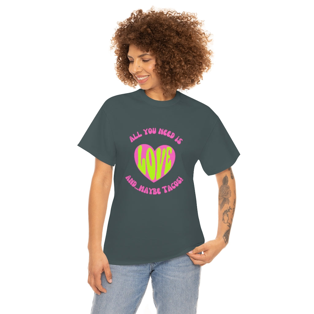 funny taco tshirt grey front