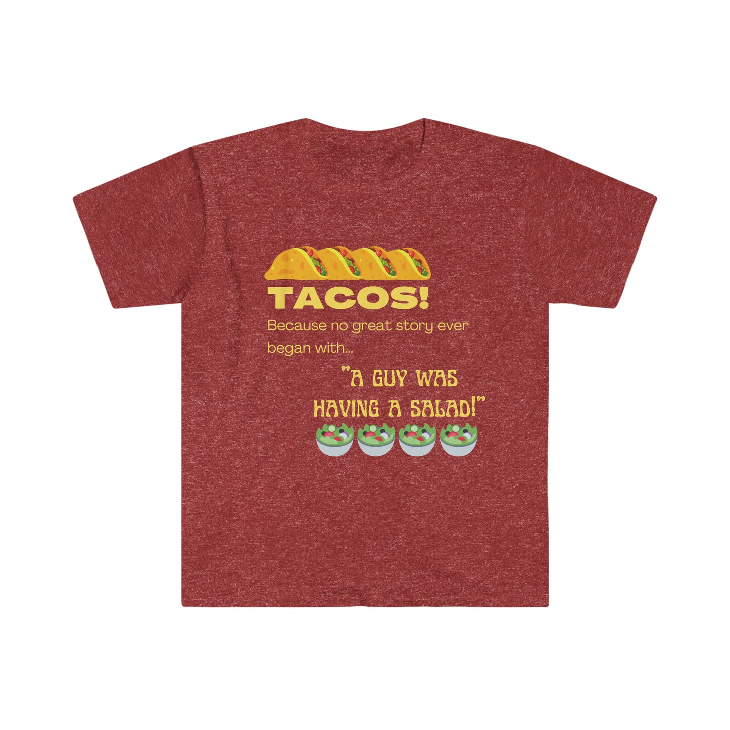 funny taco shirt red heather front