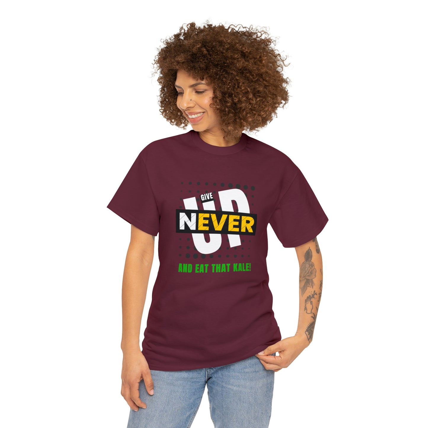 kale shirt maroon front