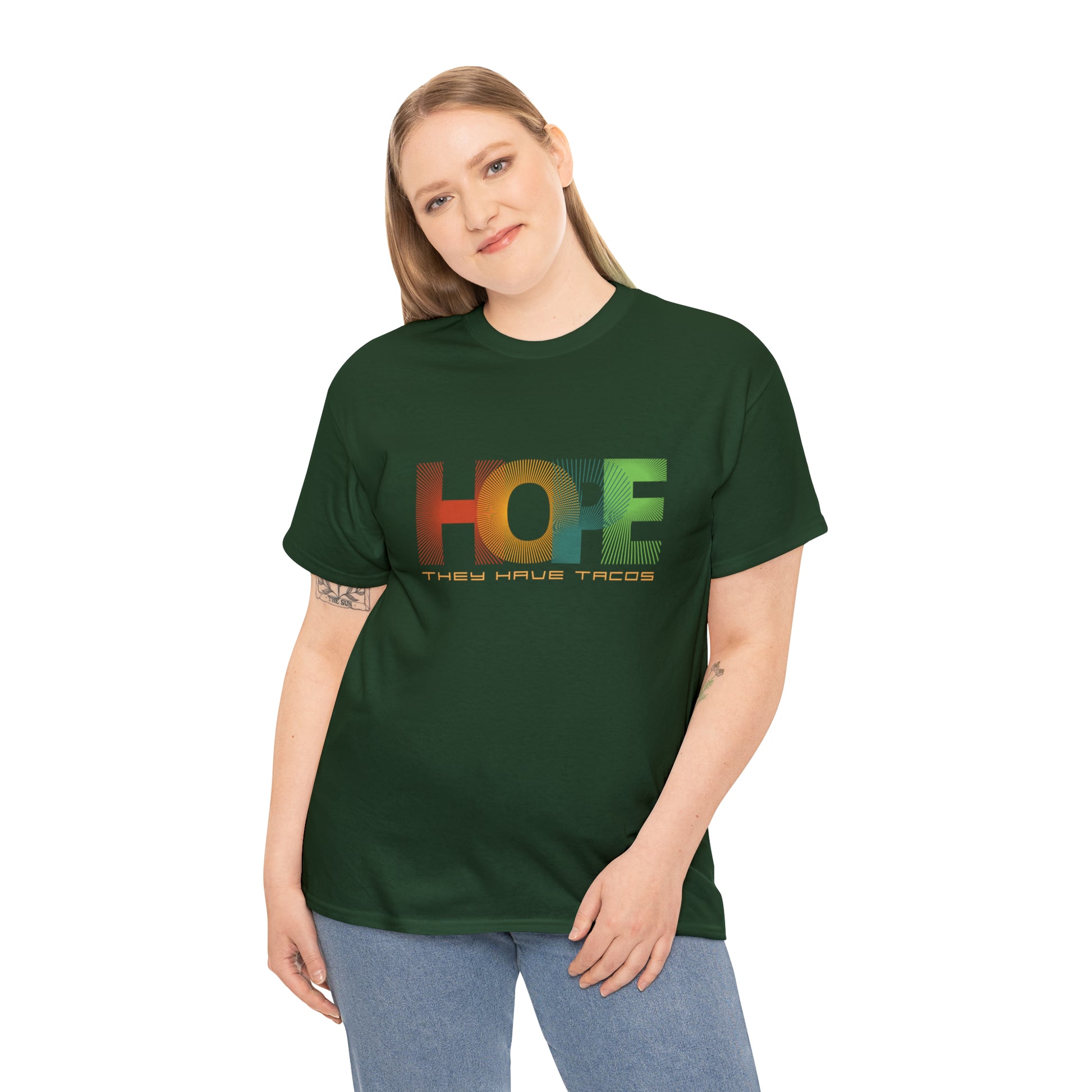 funny taco tshirt hunter green front