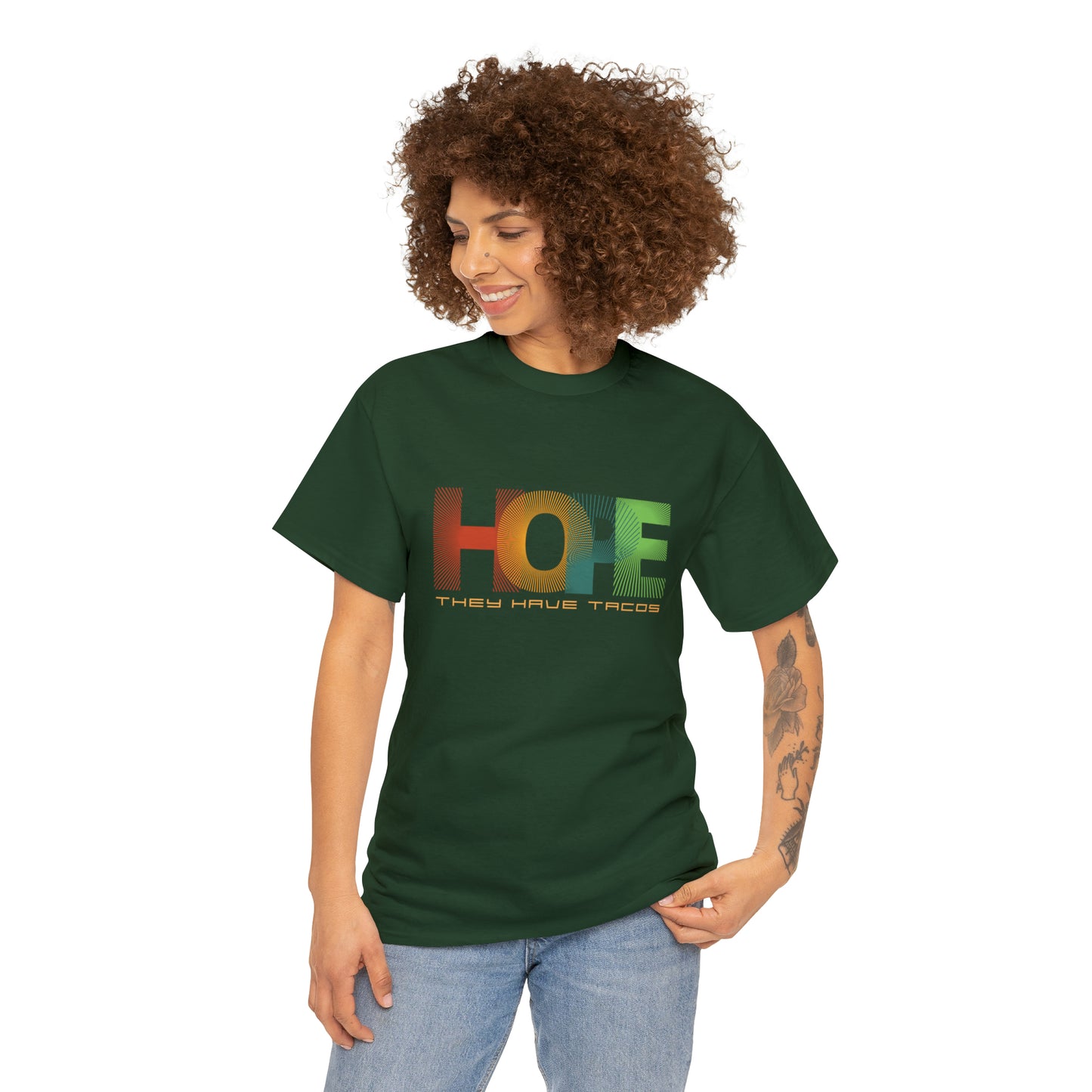 funny taco t-shirt hunter green front